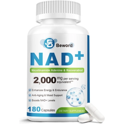 Liposomal NAD+ 2000mg, 4 em 1, 180 Cápsulas, Beword