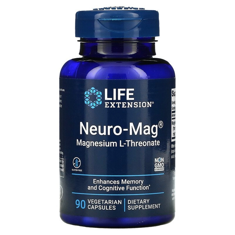 Neuro-Mag, Magtein Magnésio L-Treonato, 90 Cápsulas, Life Extension