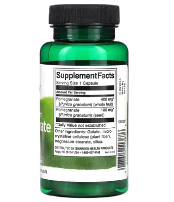 Pomegranate Whole Fruit, Romã de Espectro, Fruta Integral e Semente, 60 Cápsulas, Swanson