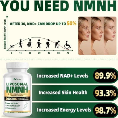 Liposomal, NMNH, 2000mg, 120 Cápsulas, AAHARO 