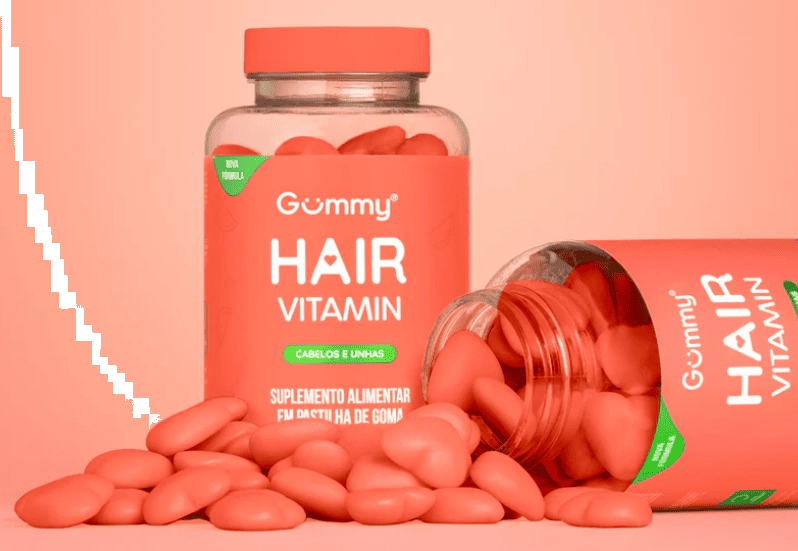 Gummy Hair, Cabelo, Pele e Unha, 60 Gomas Sabor Melancia, 180g