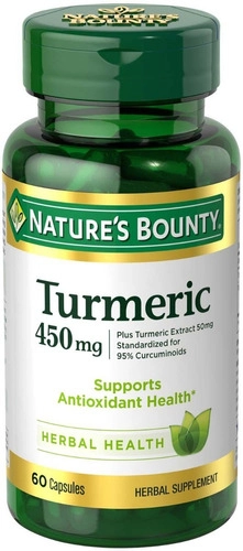 Turmeric 450mg (curcuma), 60 Cápsulas, Natures Bounty