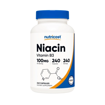 Niacina Vitamina B3 100mg, 240 Cápsulas, Nutricost