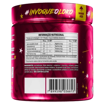 Pré Treino Diabo Verde, Pre-Workout Dip Loko, Sabores 300g, FTW