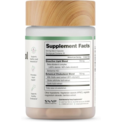 Cholesterol Health, Suporte ao Colesterol, 1500mg, 60 Cápsulas, Snap