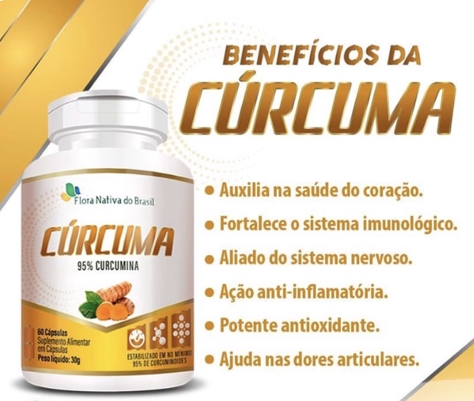 Cúrcuma, 95% Curcuminóides, 60 Cápsulas, Flora Nativa