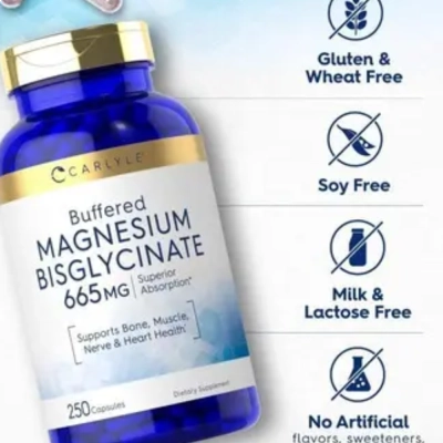 Magnésio Bisglicinato 665mg, Relaxamento, Qualidade do Sono e Equilíbrio Diário, 250 Cápsulas, Carlyle