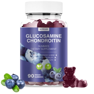 Glucosamina e Condroitina 3000mg, com MSM e Sabugueiro, 90 Gomas Sabor Mirtilo, ALPHA01