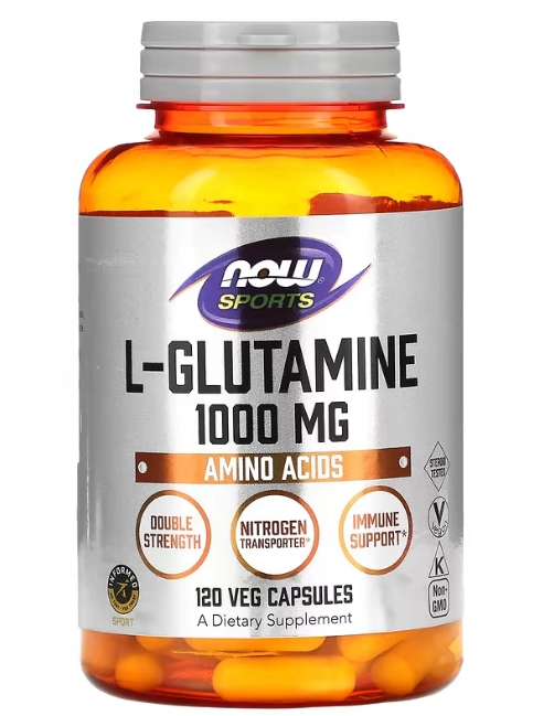 L-Glutamina 1000mg, 120 Cápsulas, Now