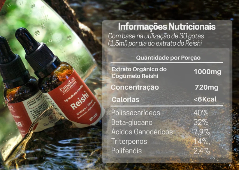 Cogumelo Reishi, 30ml Extrato Líquido, Microdose Life
