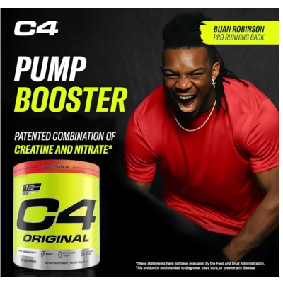 Pré-Treino C4 com Creatina, Beta-Alanina, Citrulina, Cafeína e Óxido Nítrico, Sabores, 50 Doses, Cellucor