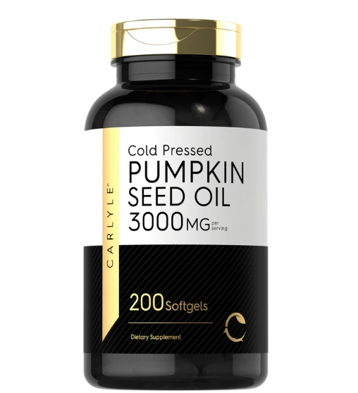 Semente de Abóbora, Pumpkin Seed Oil, 3000mg, 200 cápsulas, Carlyle