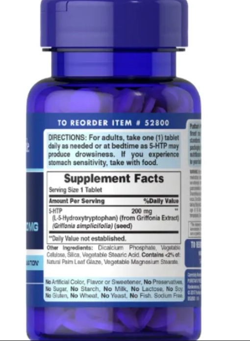 5-HTP 200mg, 60 Cápsulas, Puritan's Pride