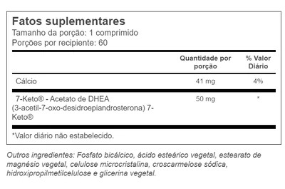 7-Keto DHEA 50mg, 60 comprimidos, Vitacost