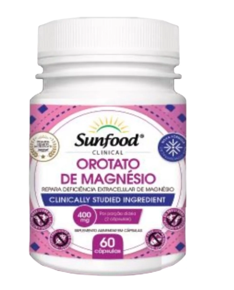Orotato de Magnésio, 400mg, 60 Cápsulas, Sunfood