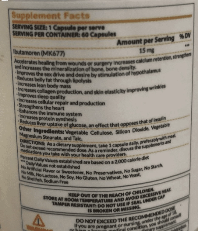 Ibutamoren MK677, 60 Comprimidos, KN Nutrition
