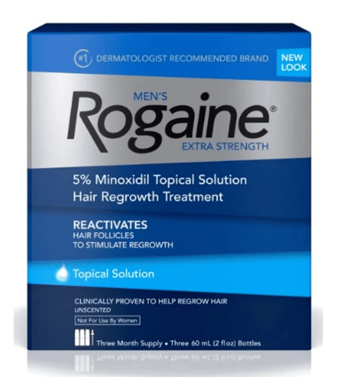 Rogaine Força Extra, Minoxidil 5%, Tratamento Capilar de 3 Meses, 60ml Cada