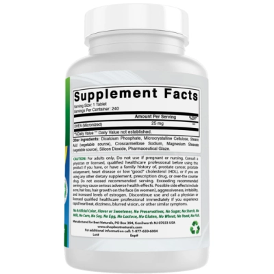 DHEA 25mg, 240 Comprimidos, Best Naturals