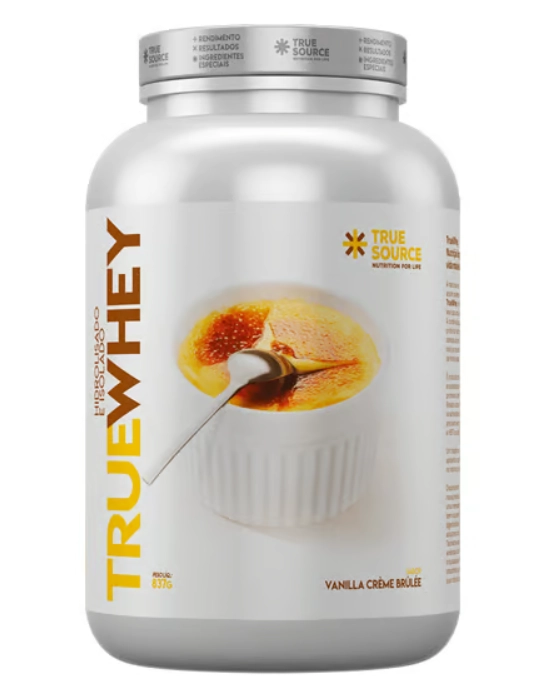 True Whey, Hidrolisado e Isolado, 837g, Sabor Creme Brulle, True Source 