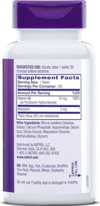 Melatonina, 3mg, Time Release (Liberação Gradual), 100 Comprimidos, Natrol