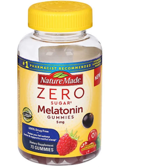 Melatonina 5mg, Zero Açúcar, 70 Gomas sabor Frutas Vermelhas, Nature Made