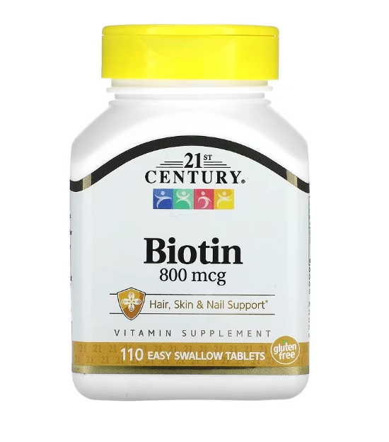 Biotina, 800mcg, 110 Cápsulas, 21st Century