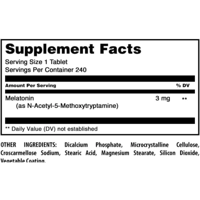 Melatonina, 3 mg, 240 Comprimidos -  Amazing Nutrition