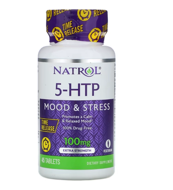 5-HTP, liberação prolongada, ultra-forte, 100 mg, 45 tabletes, Natrol