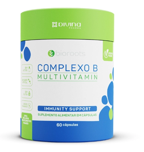 Complexo B Multivitamina, 60 cápsulas, Bioroots