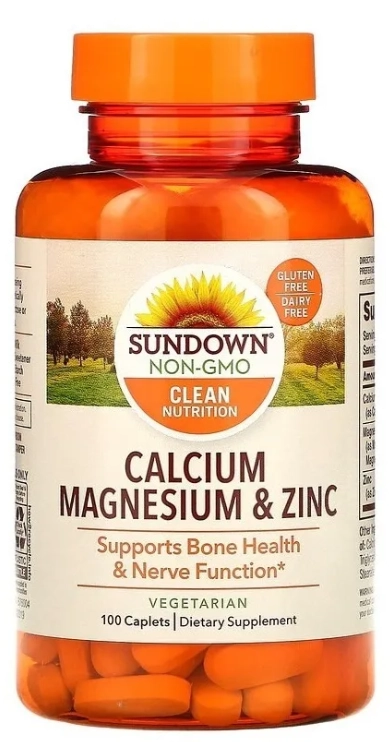 Cálcio Magnésio e Zinco, 100 Cápsulas, Sundown 