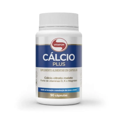 Cálcio Plus, Suplemento De Cálcio Para Saúde Óssea, 90 Cápsulas, Vitafor
