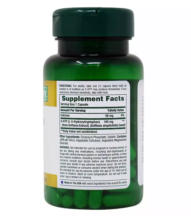 5-HTP  100mg, 60  Cápsulas, Nature's Bounty