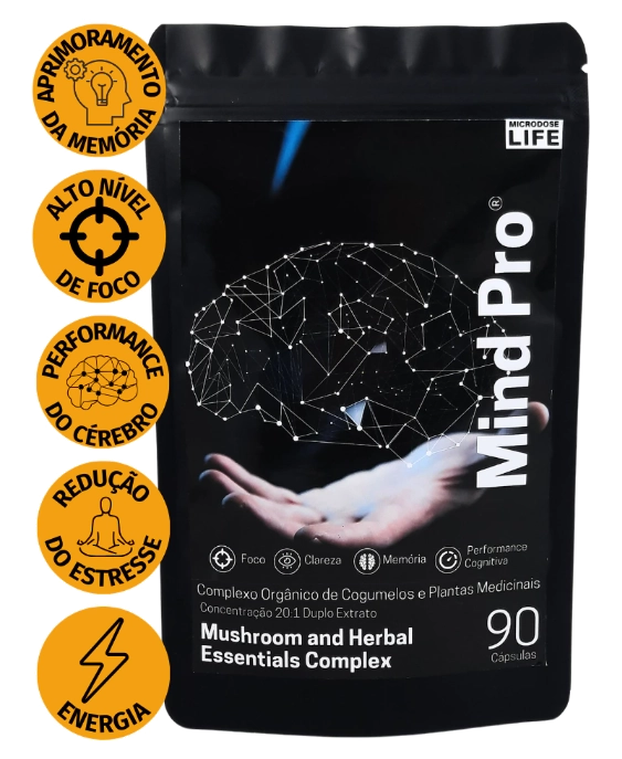 Mind Pro, Biohacker Auxilio ao Foco Concentração e Equilíbrio Emocional, 90 Cápsulas, Microdose Life