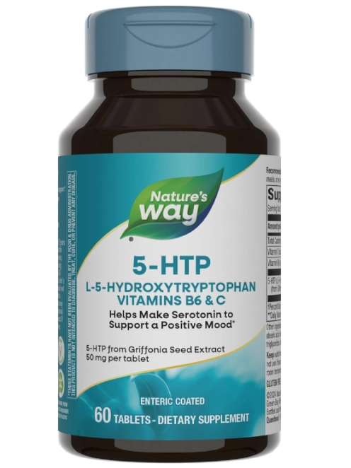5-HTP 100mg, L-5-hidroxitriptofano, 60 Comprimidos, Nature's Way