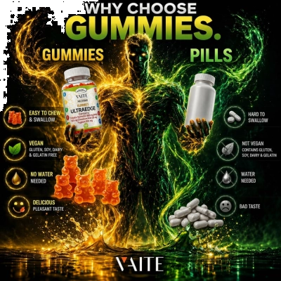 UltraEdge Gummies, Energia E Vitalidade,  Fórmula Herbal Completa, 60 Gomas Veganas, VAITE