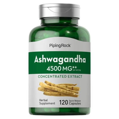 Ashwagandha, 4500mg, 120 Cápsulas, PipingRock