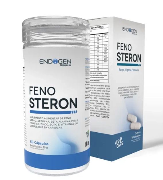Fenosteron, Feno Grego, Beta Alanina e Arginina, 60 Cápsulas, Endogen