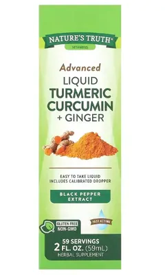 Cúrcuma Líquida , Curcumina + Gengibre, 59ml, Nature's Truth
