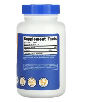 L-Theanine, 200mg, 120 cápsulas, Nutricost