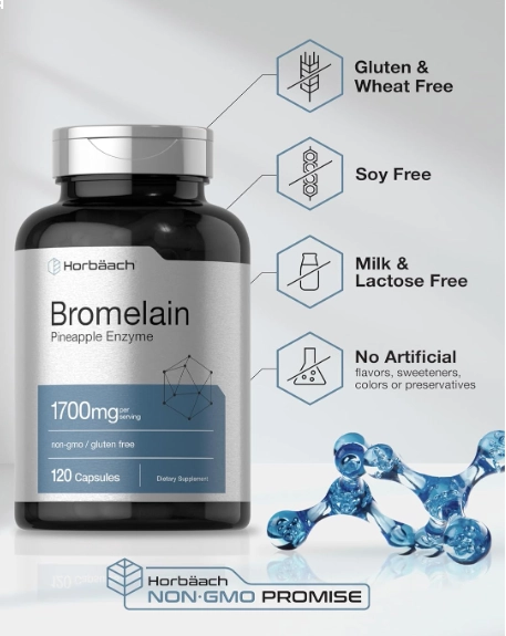 Bromelain, Bromelaína 1700mg, 120 Cápsulas, Horbaach