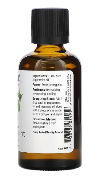Óleo Essencial, Hortelã-Pimenta, 59ml, Now