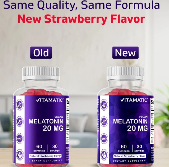 Melatonina 20mg, 60 Gomas Sabor Amora, Vitamatic