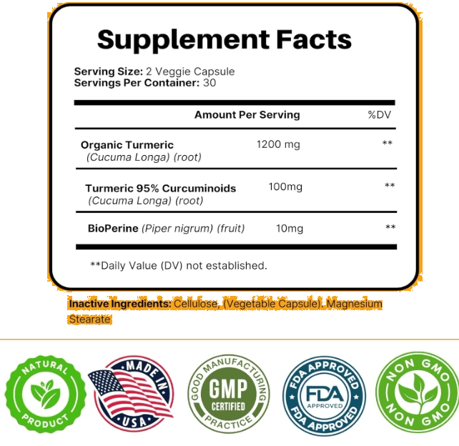 Turmeric, Cúrcuma com Bioperine 1300mg, 60 Cápsulas, Science Natural 