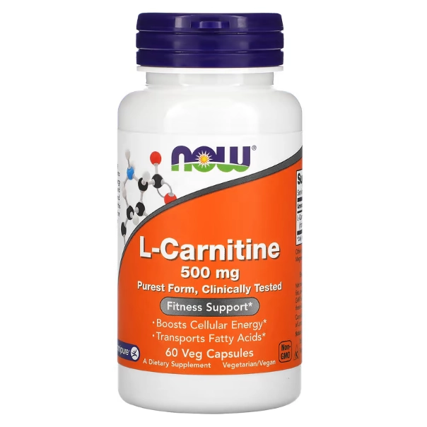 L-Carnitine, 500mg, 60 Cápsulas, Now