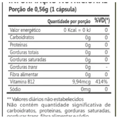 Vitamina B12, IDR 7,2mcg, 60 Cápsulas, Fitoprime