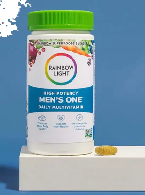 Multivitamínico One Homens, Com Vitamina C, D e Zinco, 60 Comprimidos, Rainbow Light
