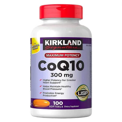 Coq10, 300mg, Potência Máxima, 100 Cápsulas, Kirkland