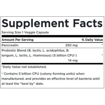 Probiótico com Enzimas Digestivas, 5 Bilhões de UFCs, 60 Cápsulas, Swanson
