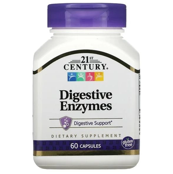 Enzimas Digestivas, 60 Cápsulas, 21st Century