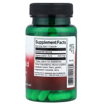 Ácido Alfa Lipoico 300mg, Cápsulas, Swanson